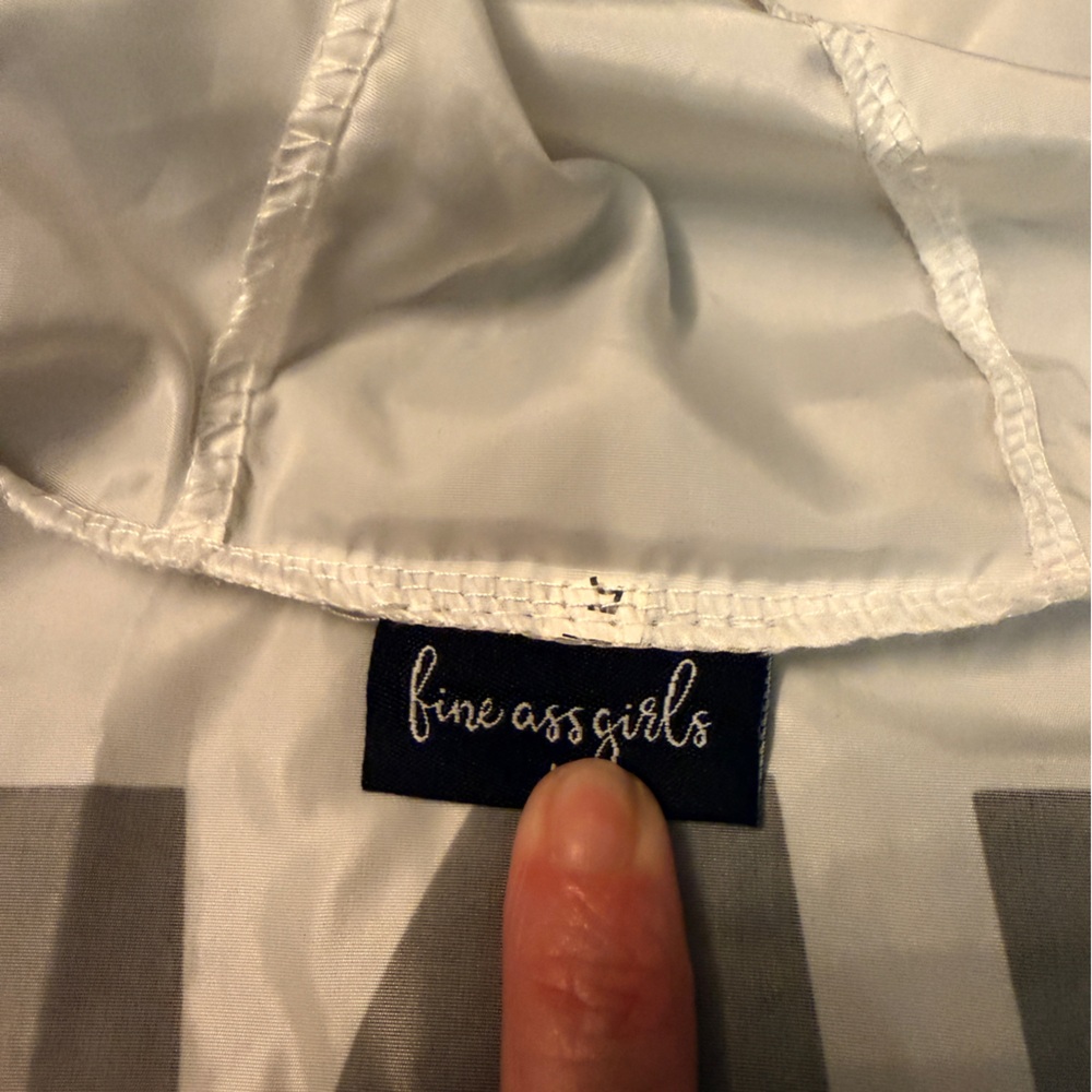 FINE Ass Girls Colorblock Windbreaker Hoodie - Black & White - Picture 2 of 5